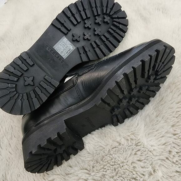 NEW Everlane The Lug Sole Chunky Platform Black Leather Loafers - Picture 9 of 11